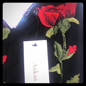 Rose Appliqué Embroidered V Neck Dress From VICI